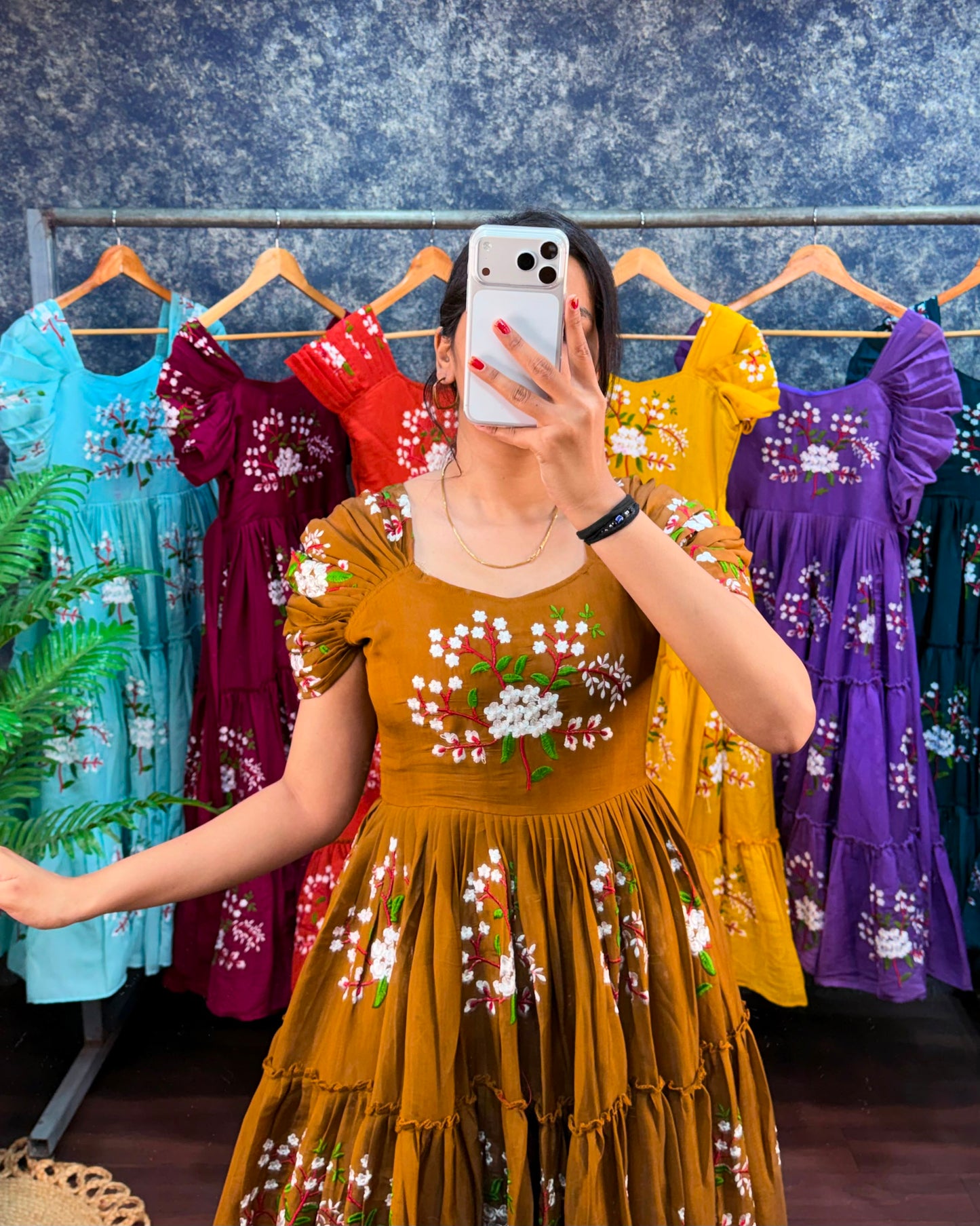 South mull cotton embroidery cafe gowns
