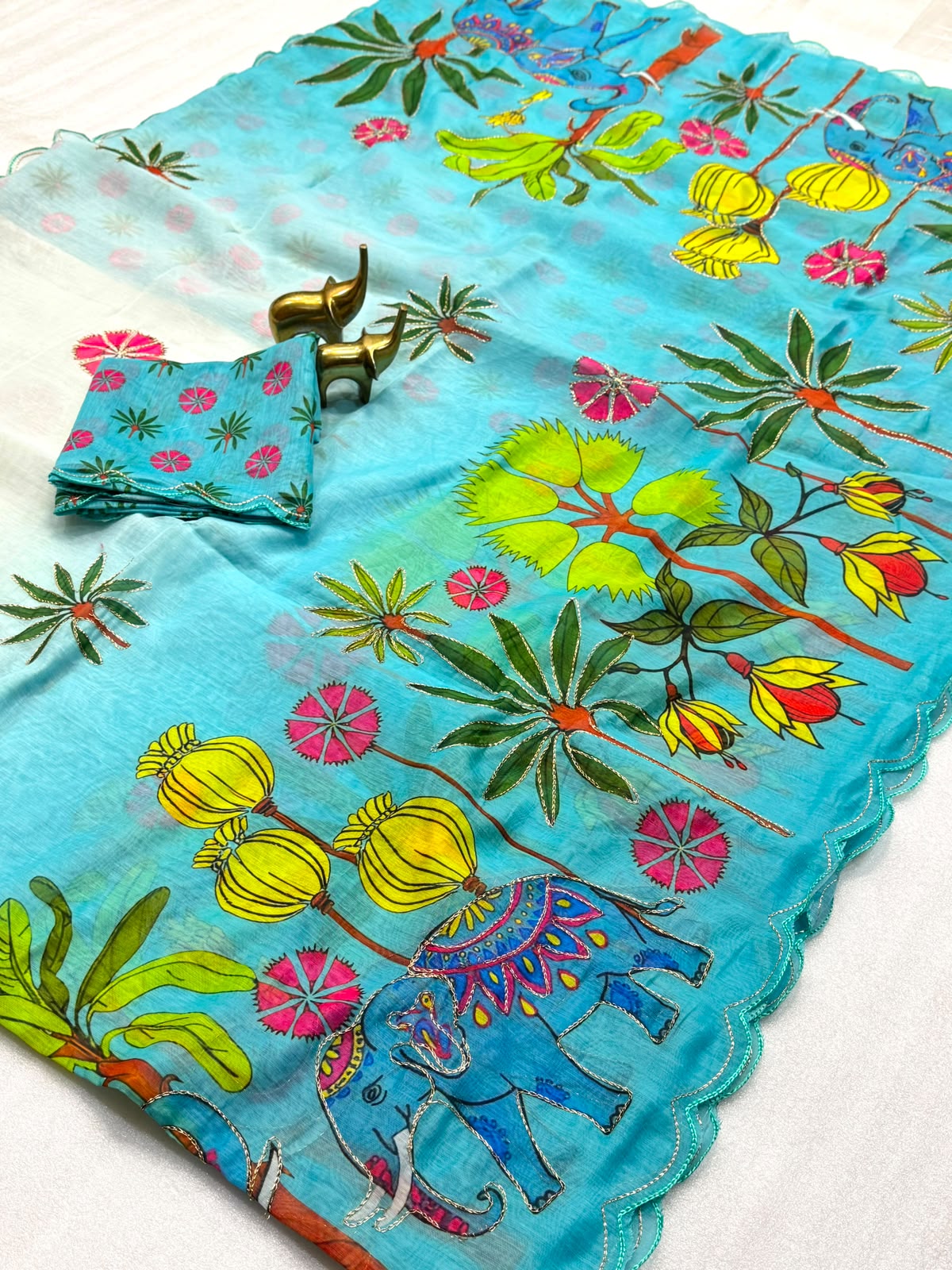 Budget soft Chanderi cotton digital sarees