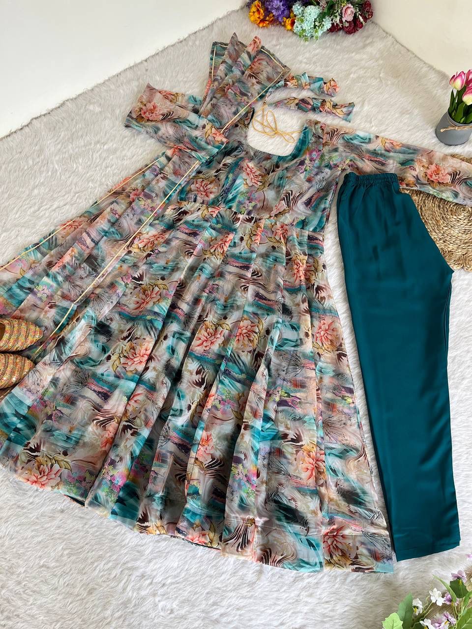 Organza Anarkali Gowns for party wear