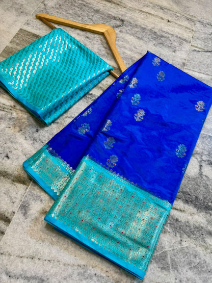 Banarasi katan zari soft fab budget sarees