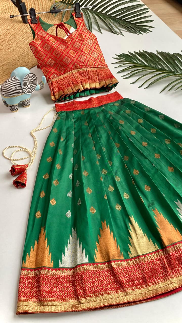 Kids cute pattu colourful panel work sets