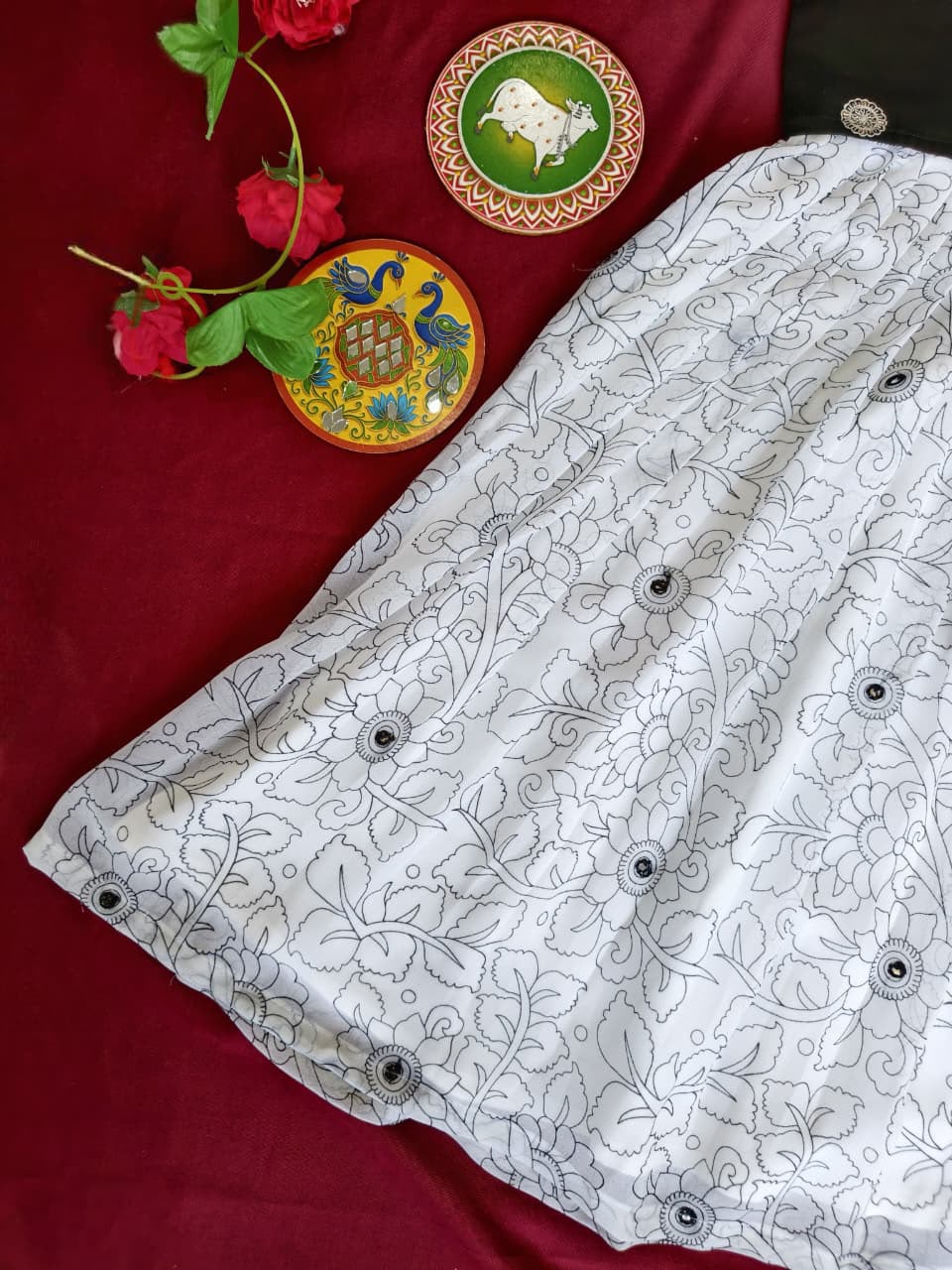 Kids 2 in one model Georgette gown