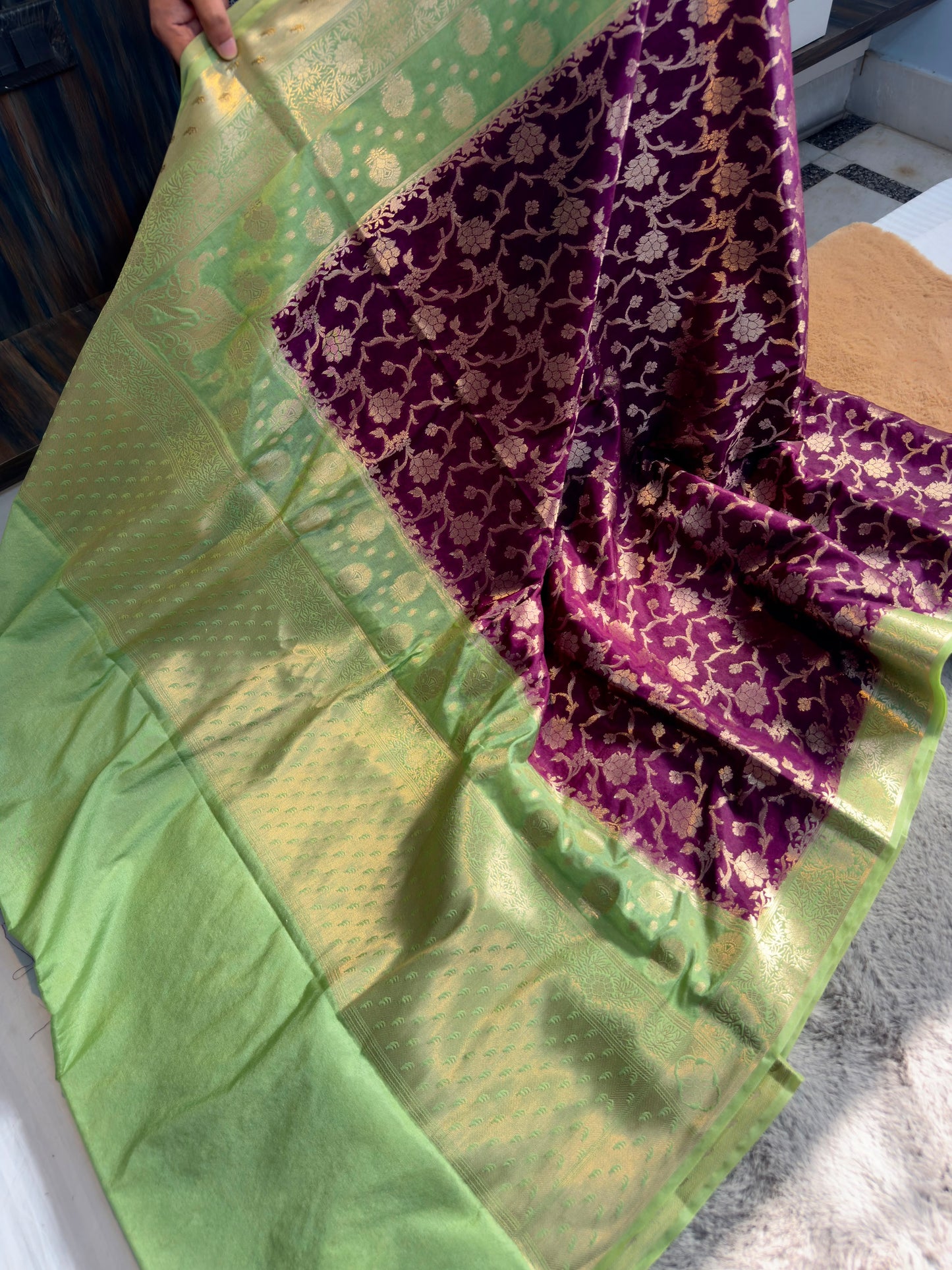 Banarasi dybl dupion soft silk saree