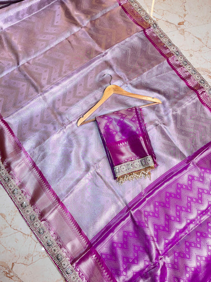 Maharani collection Banarasi tissue Soft silk saree