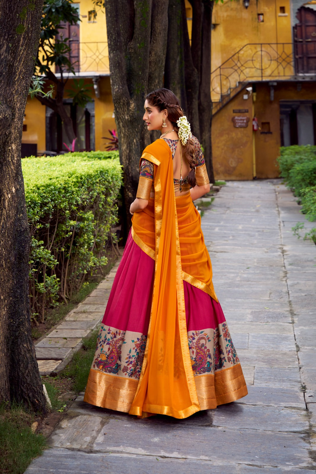 Kalmkari Tradition Weaving Lehenags