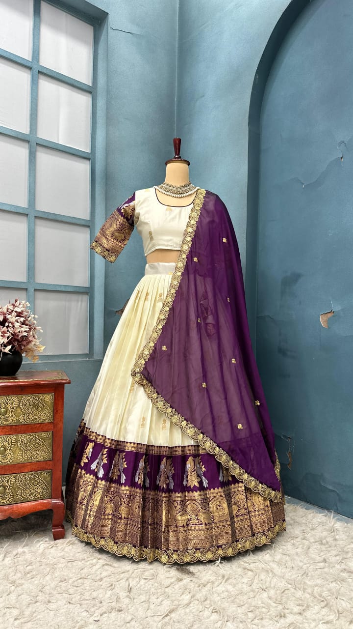 PREMIUM PURE KANJIVARAM SILK LEHENGA