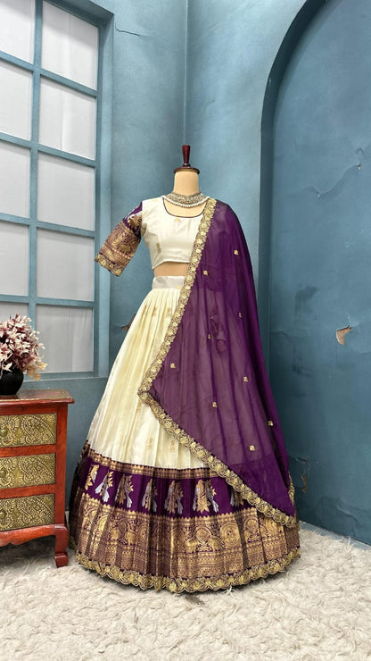 PREMIUM PURE KANJIVARAM SILK LEHENGA