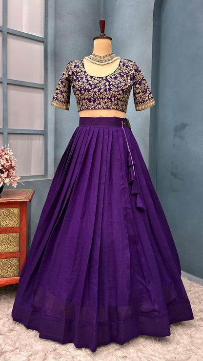 Vichitra silk Designer lehenga