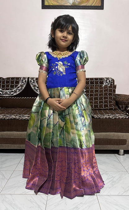 Kids Kanjivaram Silk Festive Gown
