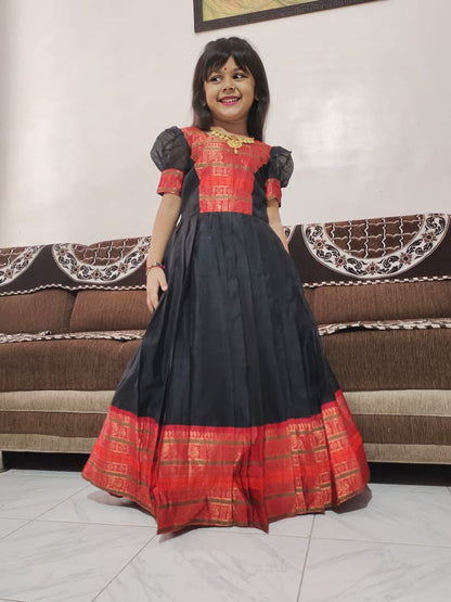 Kids gown full stiched pure cotton