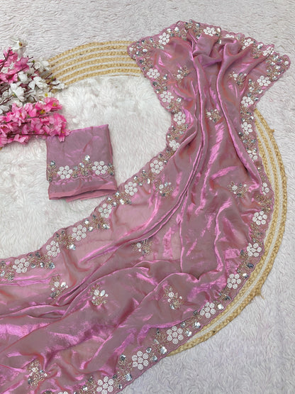 New Designer party wear satin sarees
