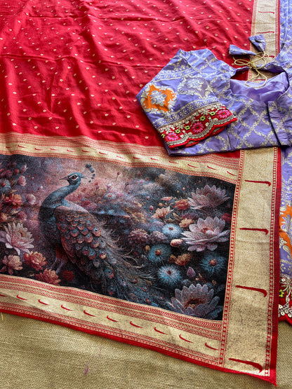 Silk Lehenga with stiched blouse