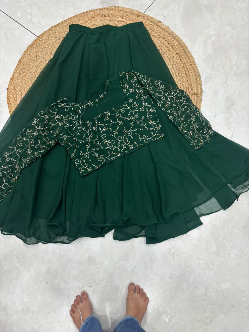 Crop top style (Anarakali ) gown stylish work sets