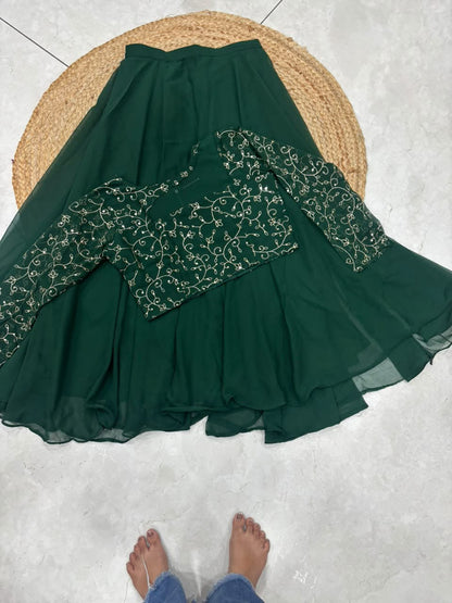 Crop top style (Anarakali ) gown stylish work sets