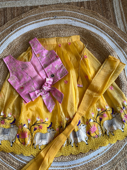Kids party wear cute crush pichwai sets