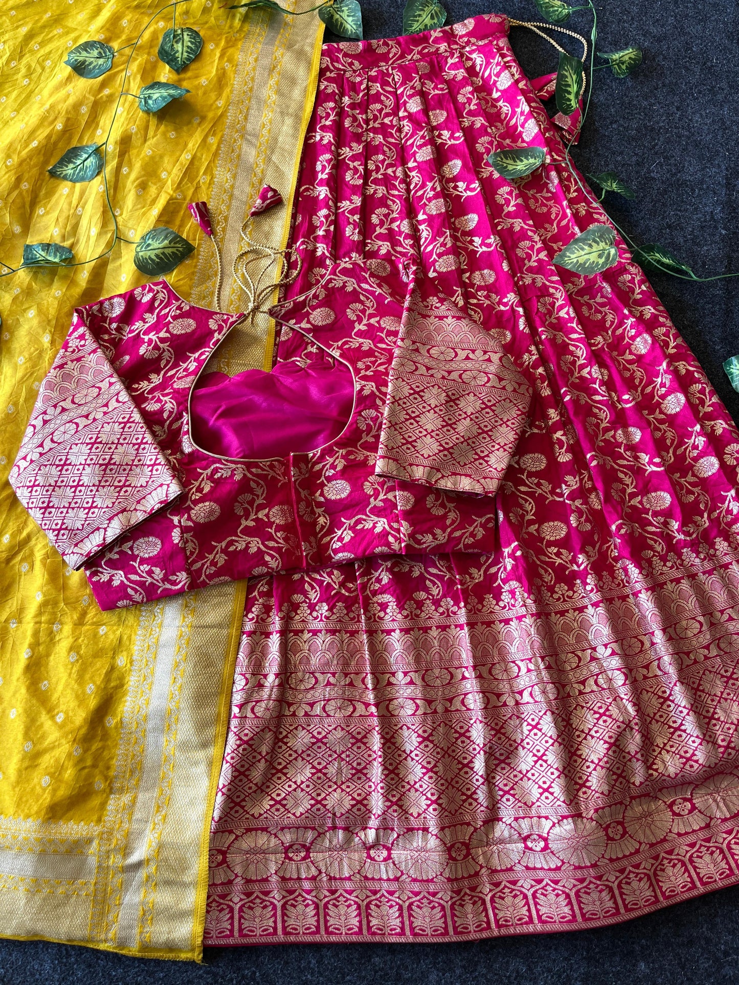 Pattu style south Indian festival lehenga for Ugadi