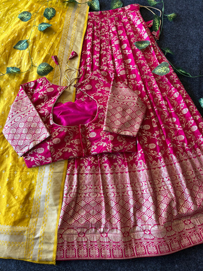 Pattu style south Indian festival lehenga for Ugadi