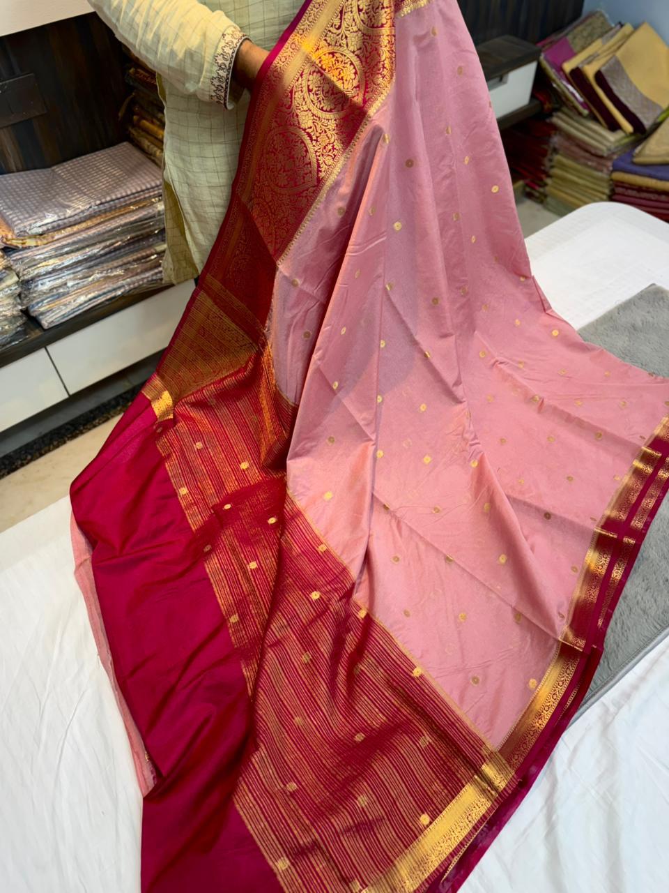 Vintage Dupion soft silk weaving sarees