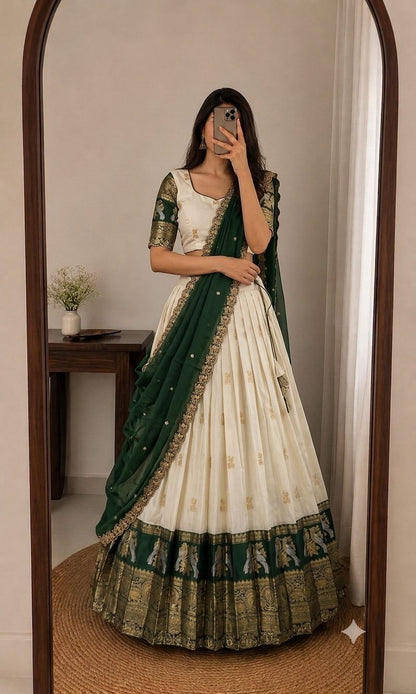 PREMIUM PURE KANJIVARAM SILK LEHENGA