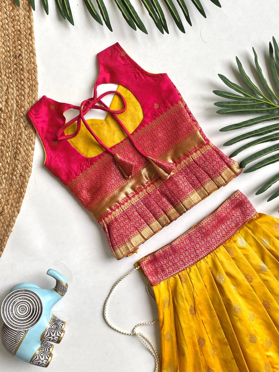 Kids cute pattu colourful panel work sets