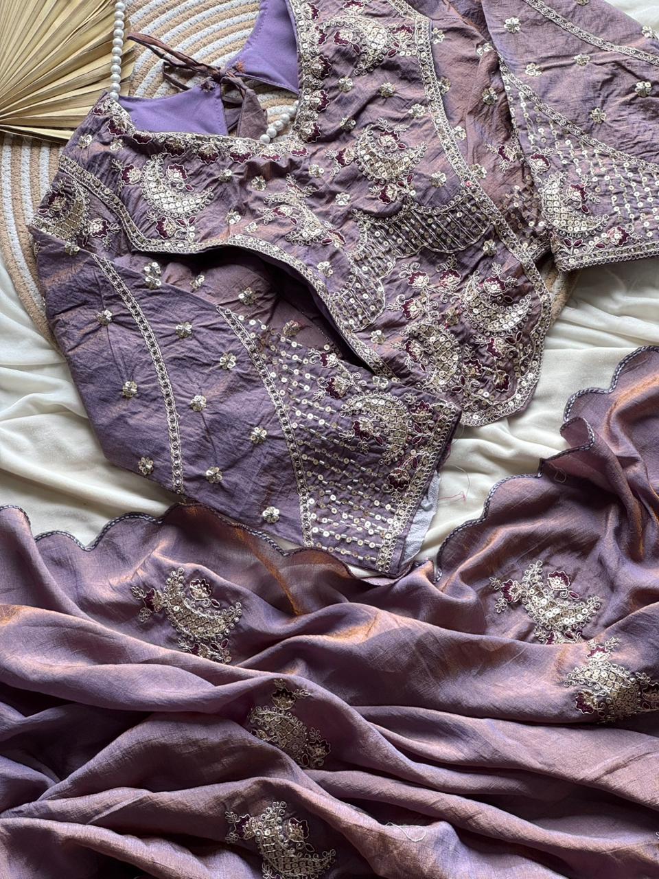 Sana Pro Silk with Masterpiece Coding Work with stitched blouse