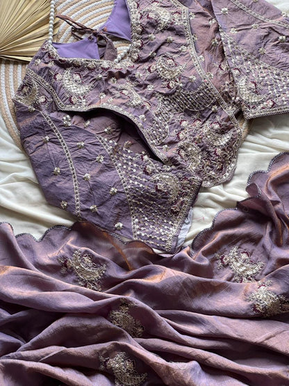 Sana Pro Silk with Masterpiece Coding Work with stitched blouse
