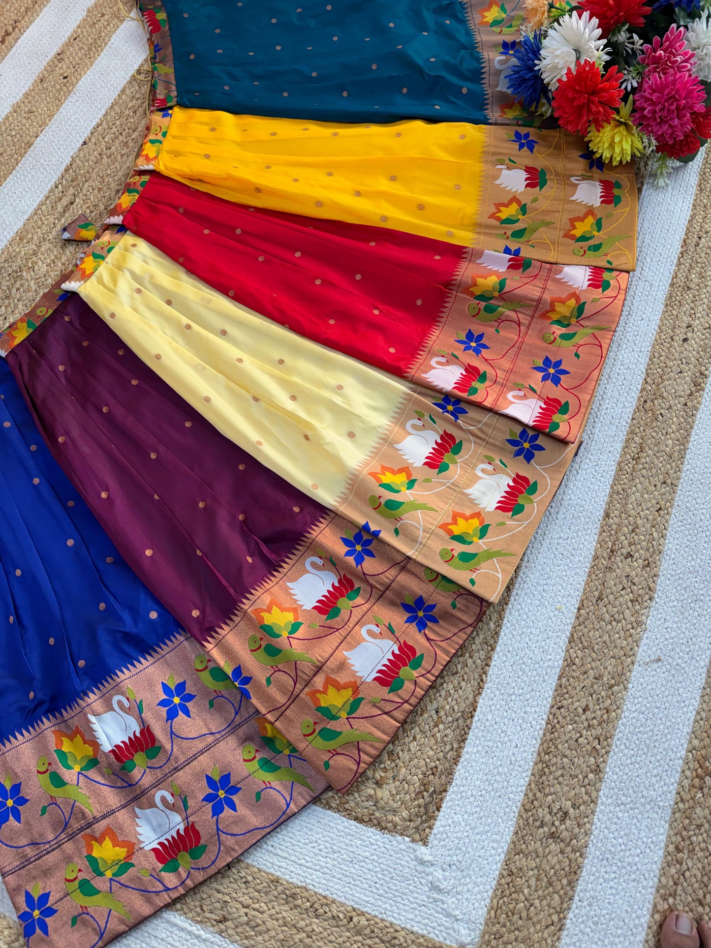 Kids cute paithani temple wear sets