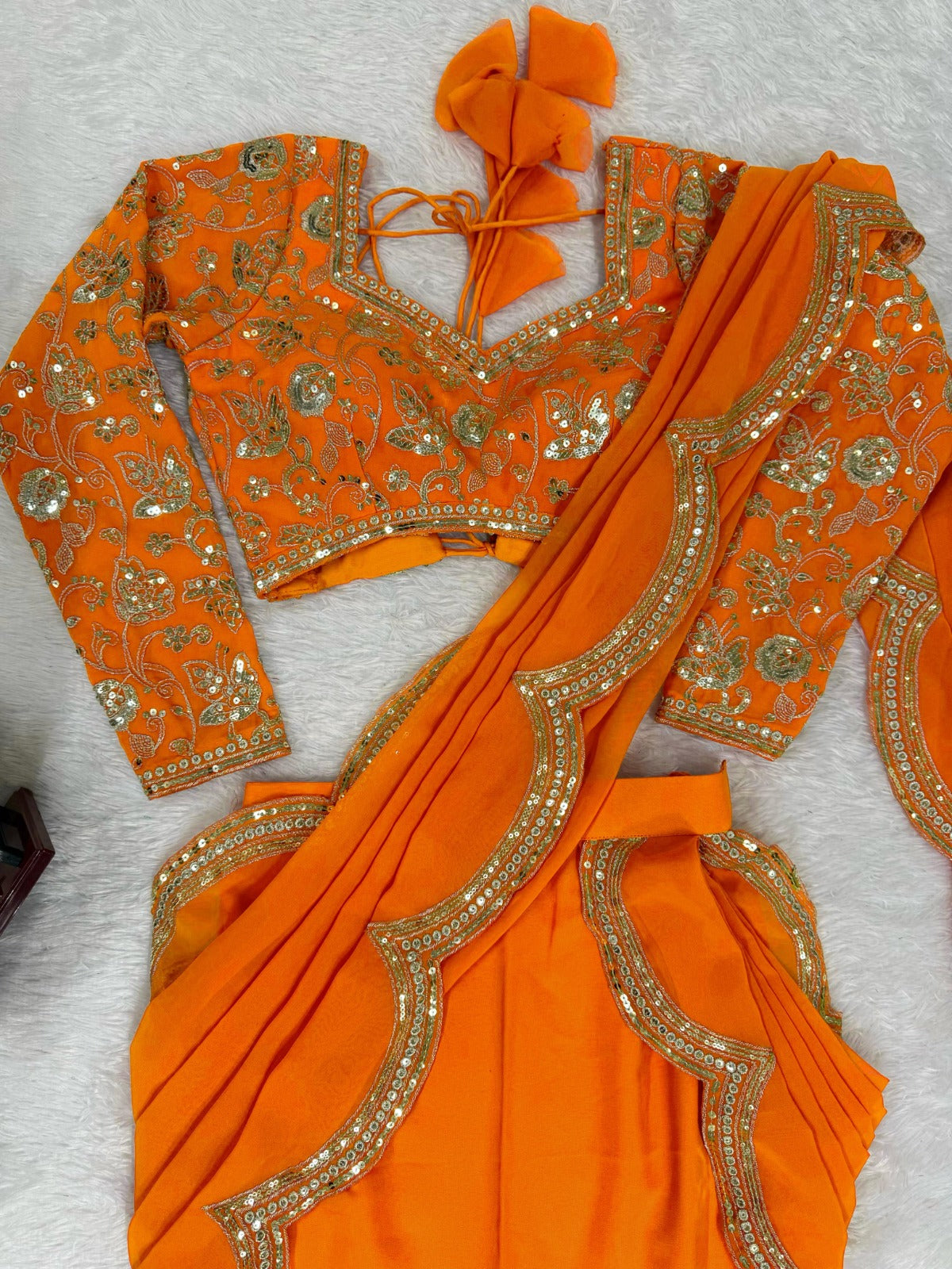 Perfect for parties, festive wear trendy  saree & classy evening events