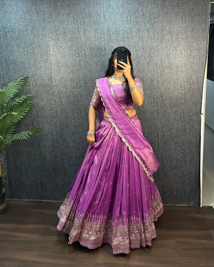 Festival Lehenga South tisuuse silk embroidery sequin work