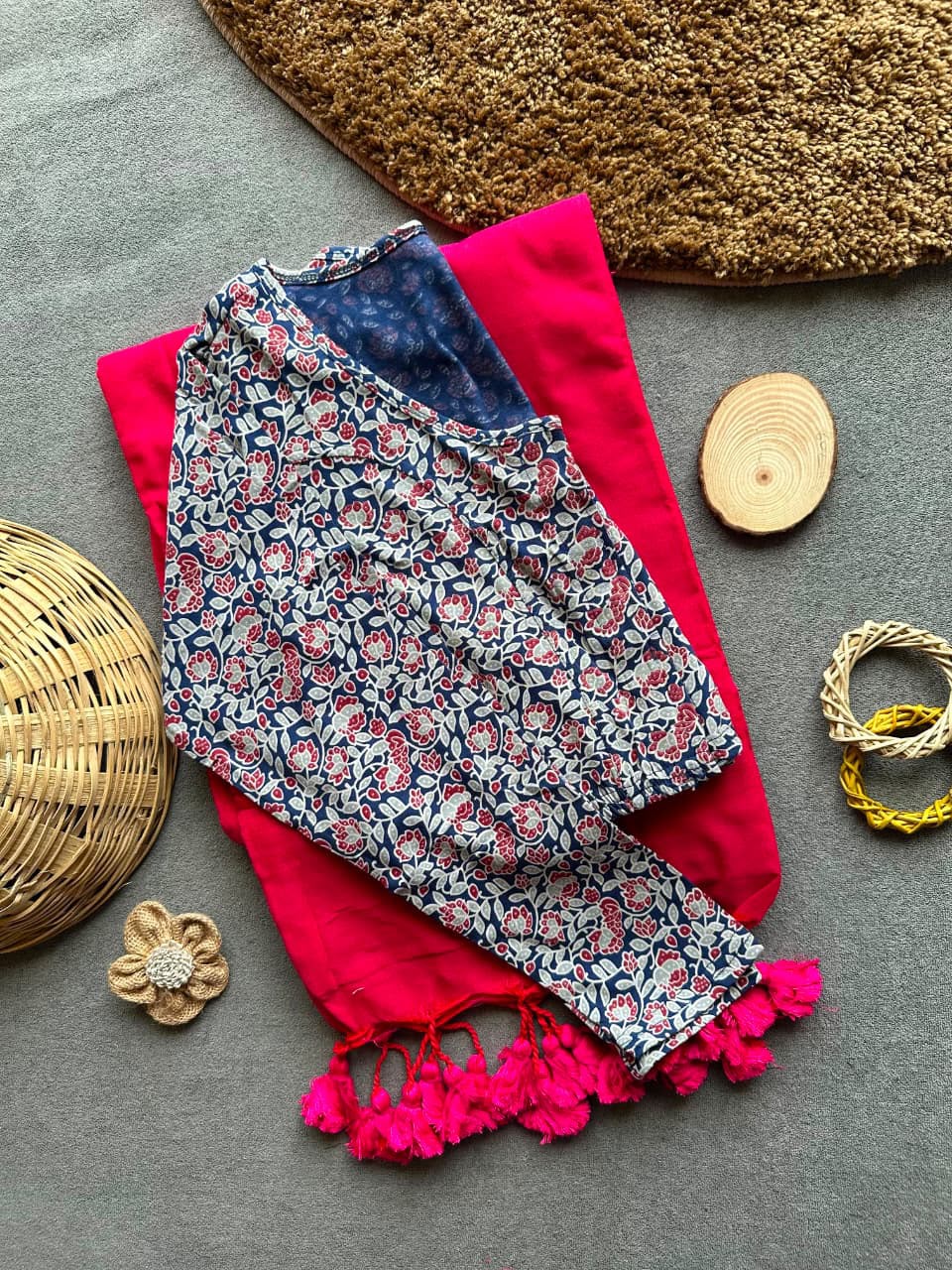 Khadi Streachable cotton stitched blouse
