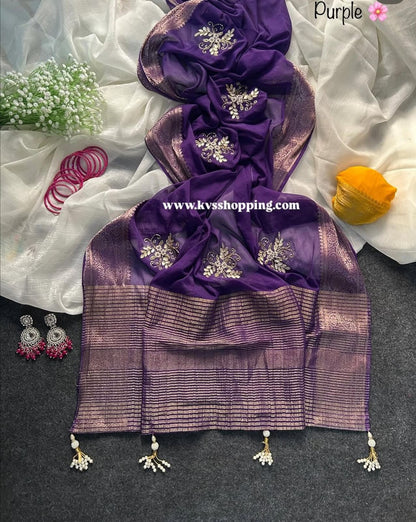Shimmer Desginer Chinon Trendy Saree