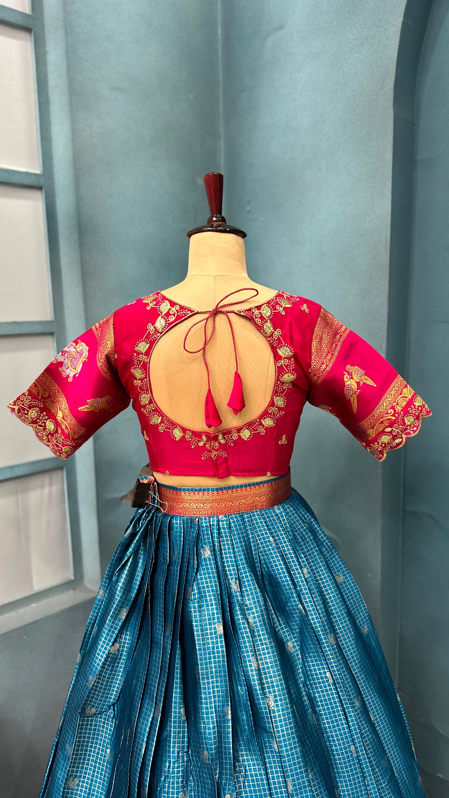 Kanjivaram silk Designer jacquard embroidery lehenga sets