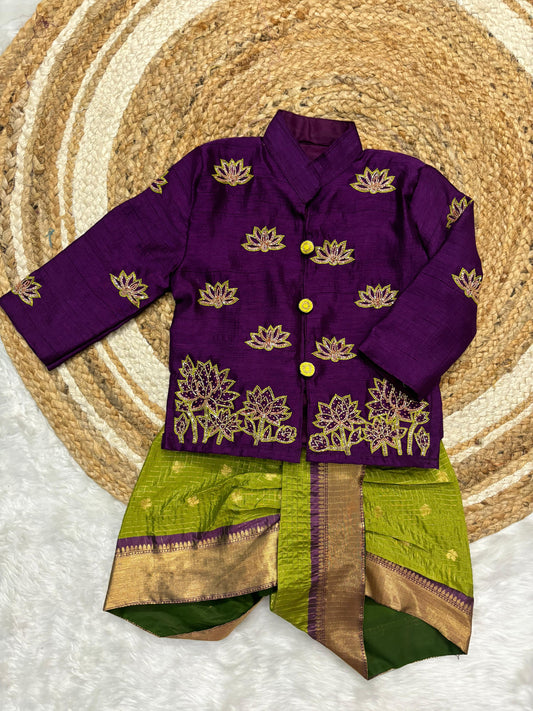 Boys cute festival style dhoti with kurta sets