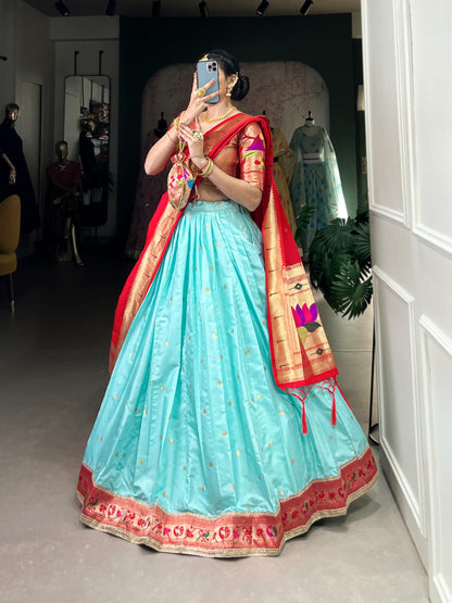 Paithani Jacquard Silk Festival Collection Lehenga