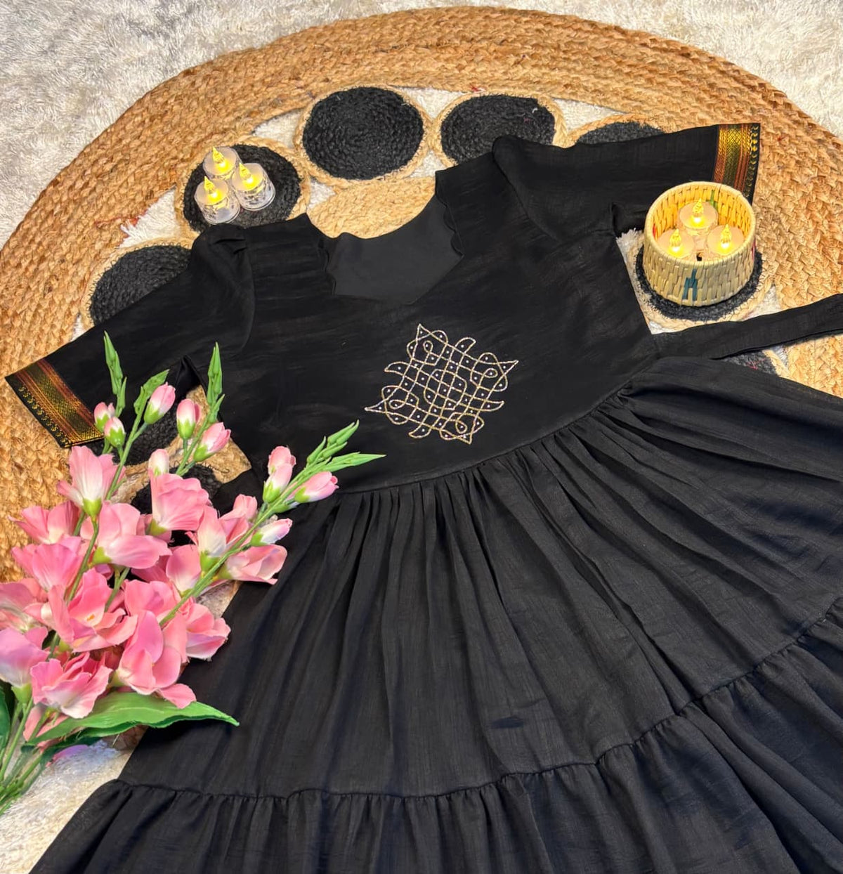 Café blooming vichitra silk gowns
