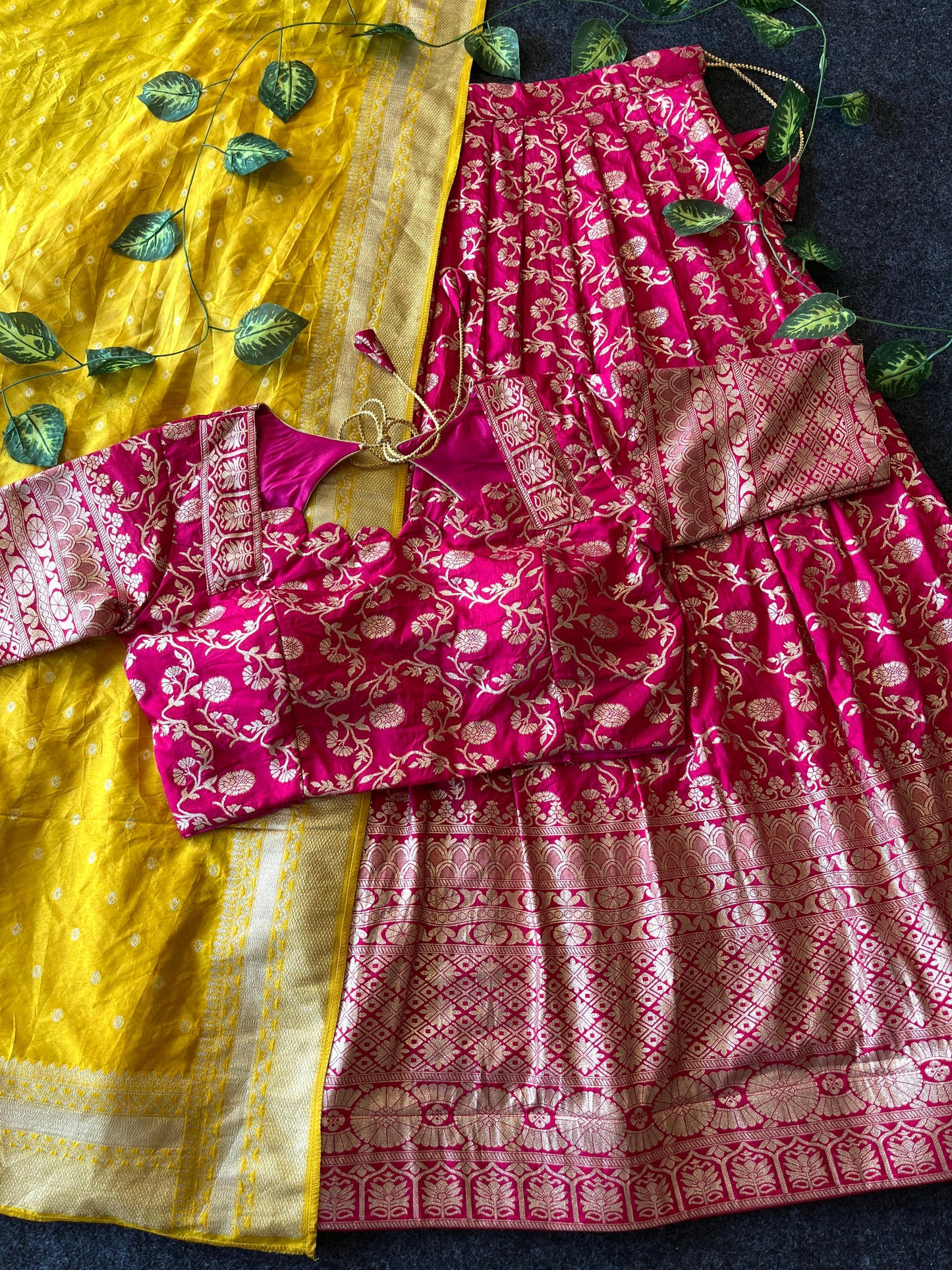 Pattu style south Indian festival lehenga for Ugadi