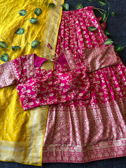 Pattu style south Indian festival lehenga for Ugadi