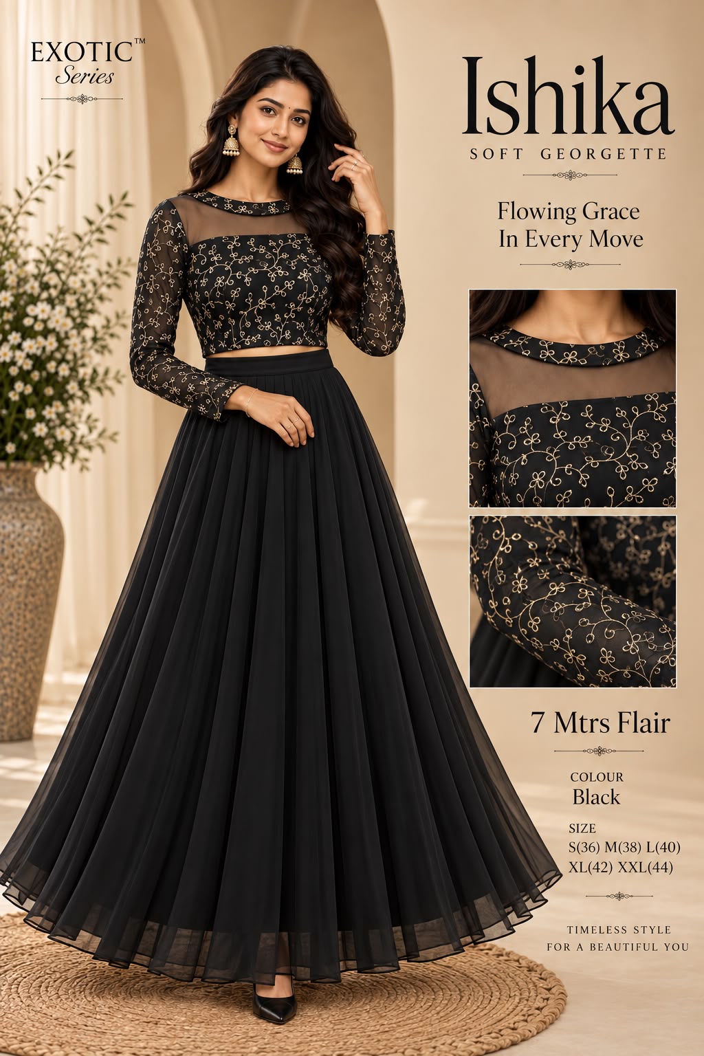Crop top style (Anarakali ) gown stylish work sets