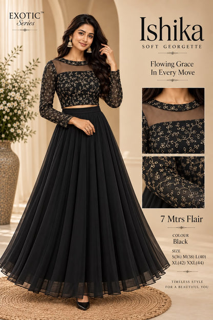 Crop top style (Anarakali ) gown stylish work sets
