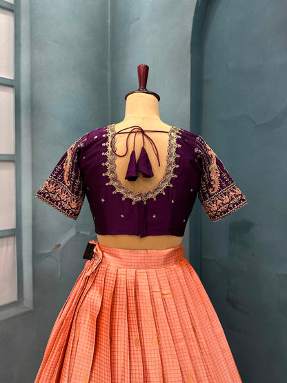 Kanchipuram Checks Designer lehenga set
