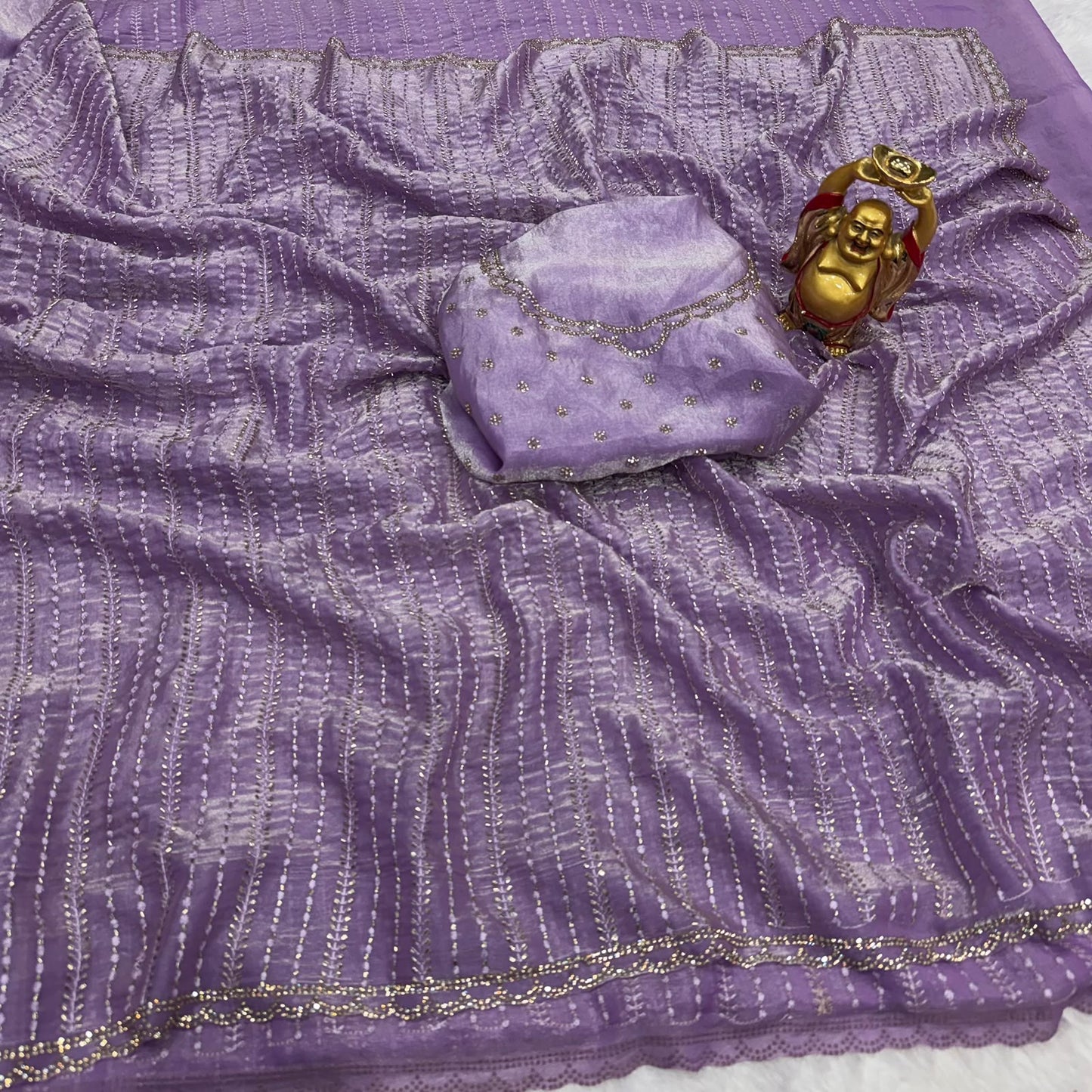 Budget Glossy fendy satin  zarkhan border sarees
