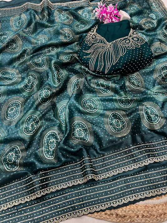 luxurious and glamorous trending hand work saree