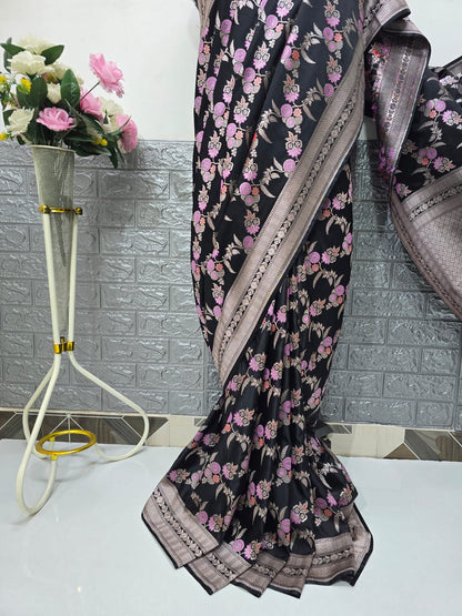 Premium like traditional Mashru Katan satin saree