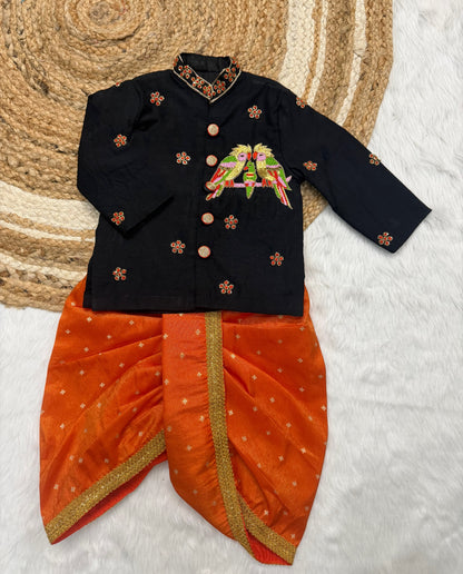 Family combo girl Kids cute lehenga  with  boy kurta set