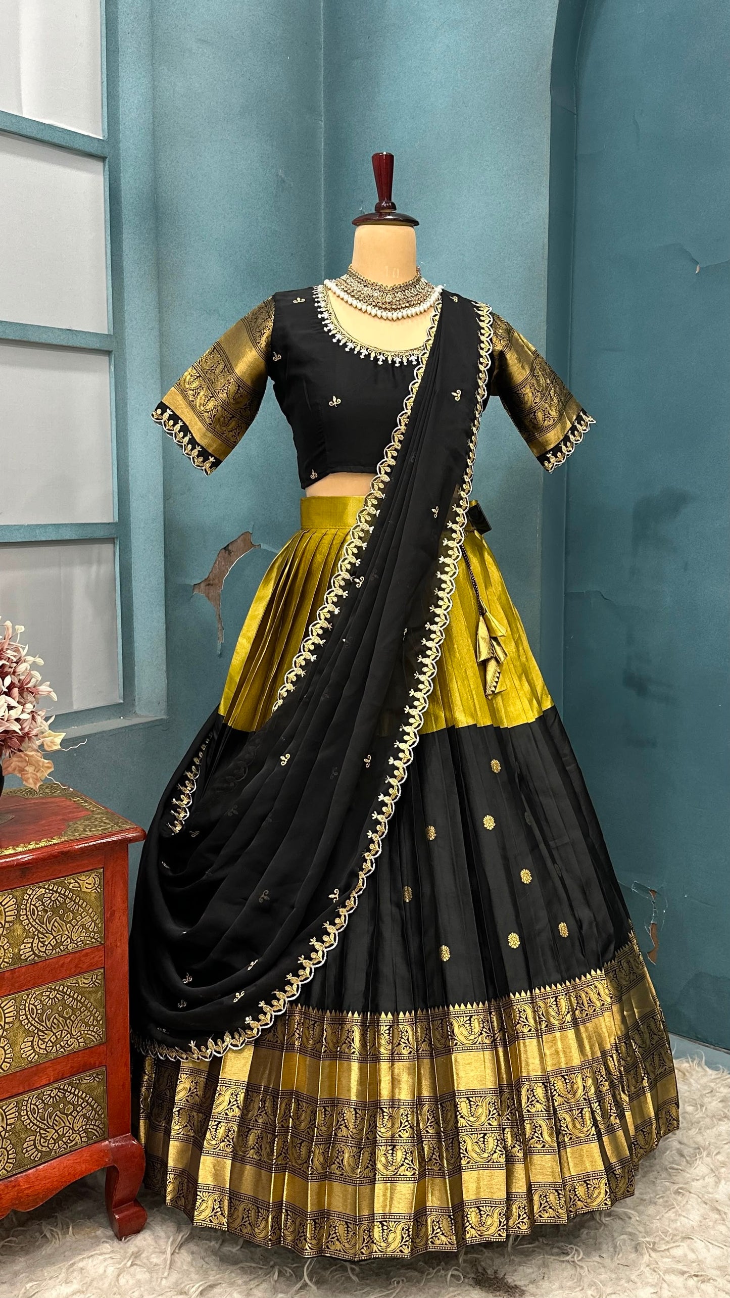 Kanjipuram tissue silk Designer Lehenga
