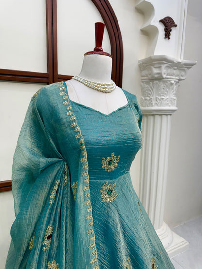 Salsa silk Anarakali Designer gown