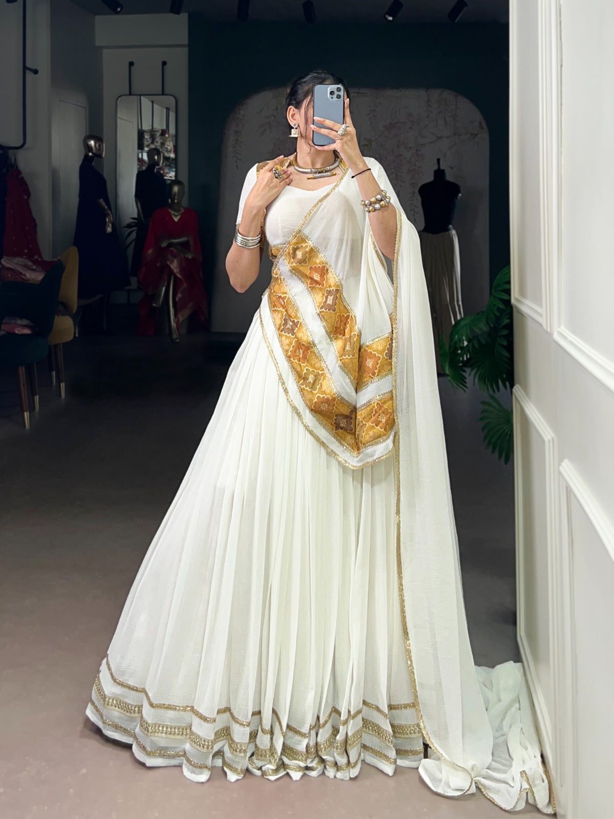 Celebrate the festive glow with the pure charm of marble fabric white.
