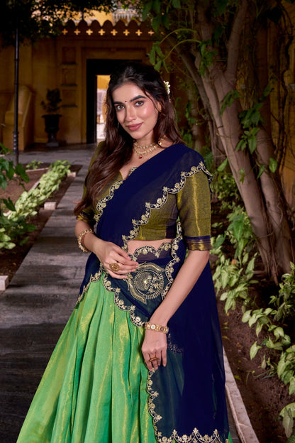 Celebrate your special moments in a Kanchipuram silk lehenga