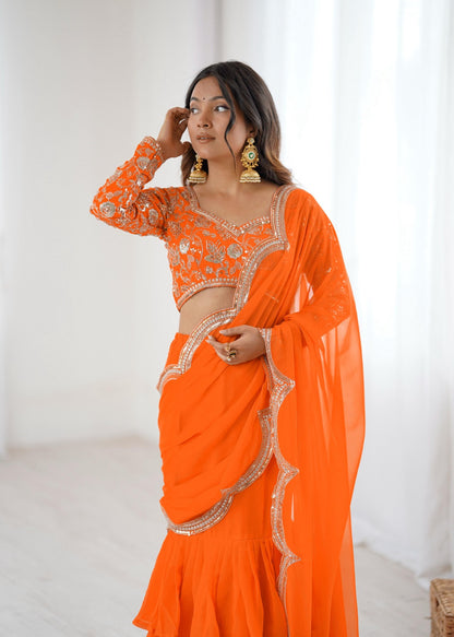 Perfect for parties, festive wear trendy  saree & classy evening events