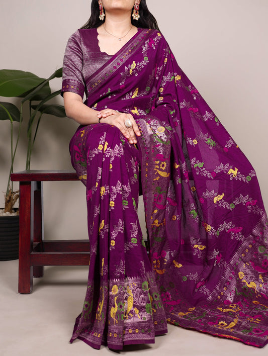 Vintage weaving stylish traditional saree